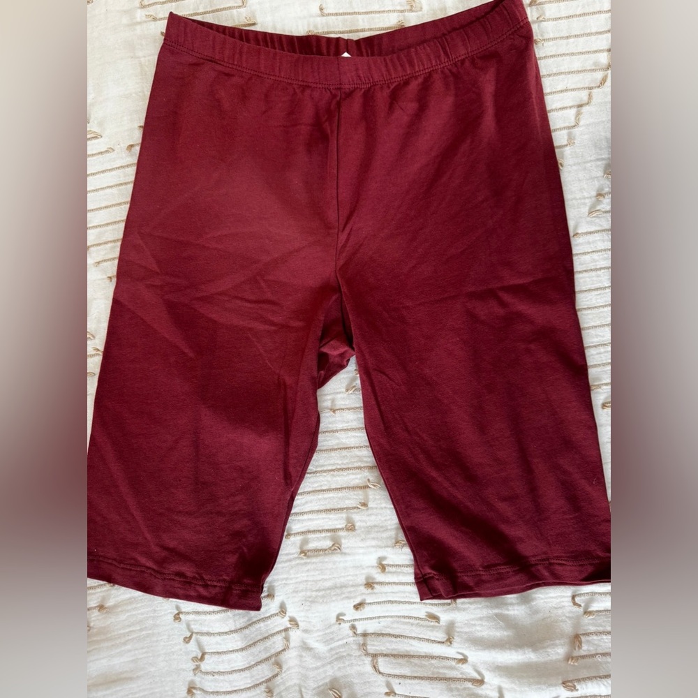 Zenana Outfitters Maroon Athletic Bike Shorts